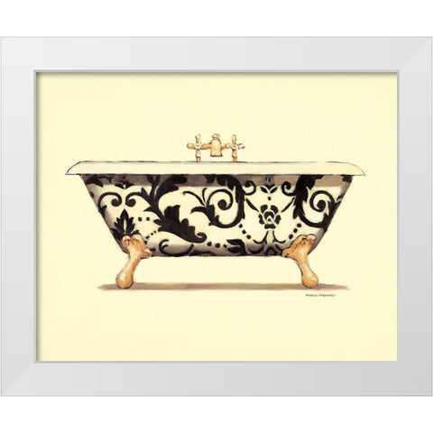 SCROLL BATH White Modern Wood Framed Art Print by Fabiano, Marco