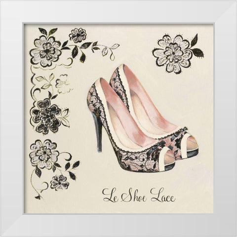 LE SHOE LACE White Modern Wood Framed Art Print by Fabiano, Marco