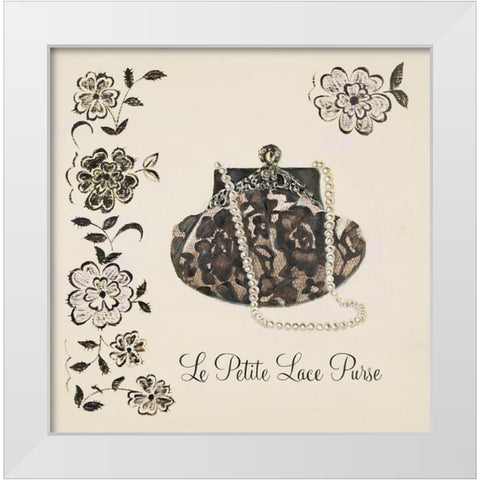 LE PETITE LACE PURSE White Modern Wood Framed Art Print by Fabiano, Marco