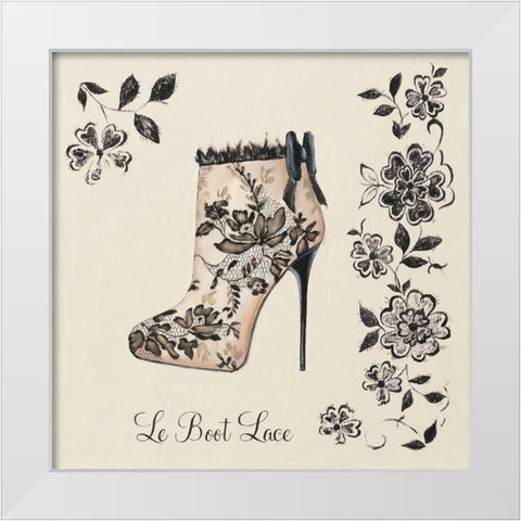 LE BOOT LACE White Modern Wood Framed Art Print by Fabiano, Marco