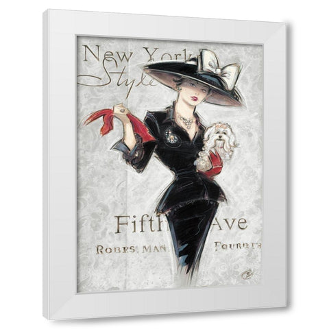New York Style Lady White Modern Wood Framed Art Print by Barreett, Chad