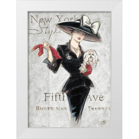 New York Style Lady White Modern Wood Framed Art Print by Barreett, Chad