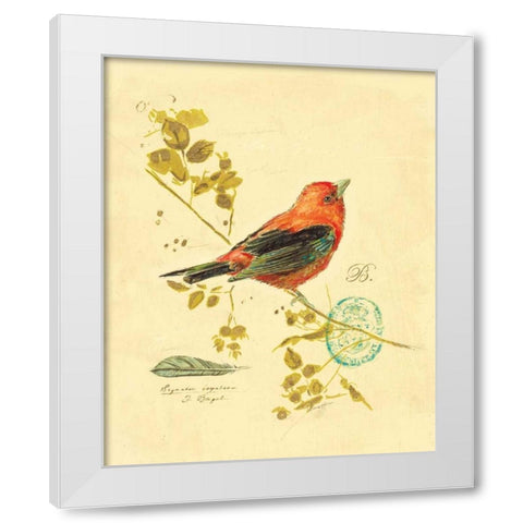 Gilded Songbird 3 White Modern Wood Framed Art Print by Barrett, Chad