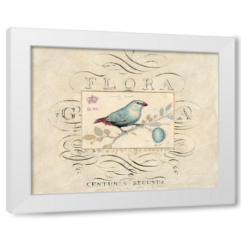 Songbird Etching 1 White Modern Wood Framed Art Print by Barreett, Chad