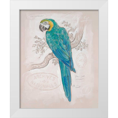 Aqua Tropical White Modern Wood Framed Art Print by Barrett, Chad