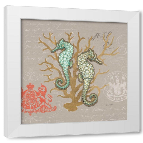 Linen Seaside 1 White Modern Wood Framed Art Print by Barrett, Chad