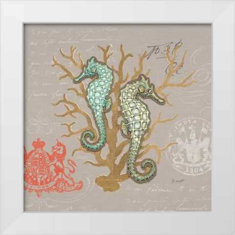 Linen Seaside 1 White Modern Wood Framed Art Print by Barrett, Chad