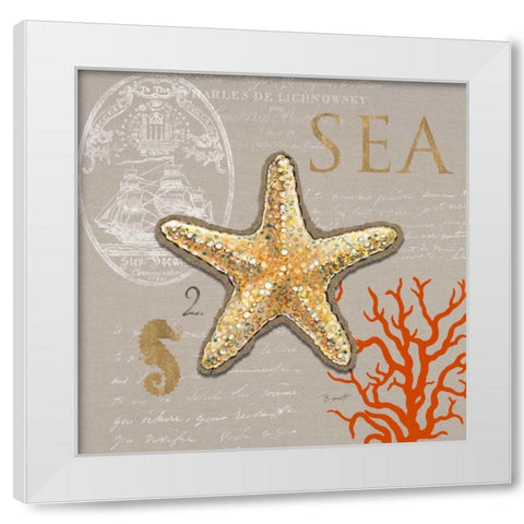 Linen Seaside 2 White Modern Wood Framed Art Print by Barrett, Chad
