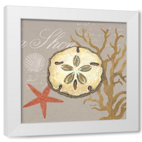 Linen Seaside 3 White Modern Wood Framed Art Print by Barrett, Chad