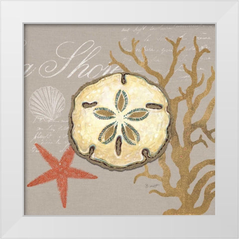 Linen Seaside 3 White Modern Wood Framed Art Print by Barrett, Chad