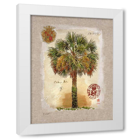 Linen Cabbage Palm Tree White Modern Wood Framed Art Print by Barrett, Chad