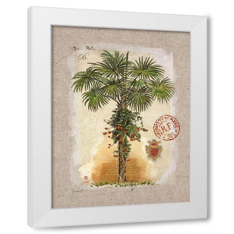 Linen Fan Palm Tree White Modern Wood Framed Art Print by Barrett, Chad