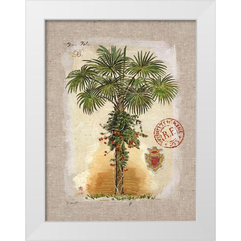 Linen Fan Palm Tree White Modern Wood Framed Art Print by Barrett, Chad