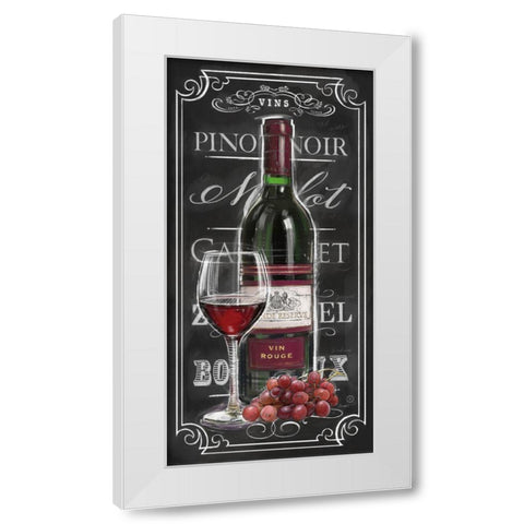 Chalkboard Sign Vin Rouge White Modern Wood Framed Art Print by Barrett, Chad