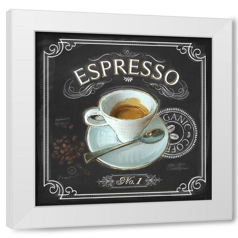 Coffee House Espresso White Modern Wood Framed Art Print by Barrett, Chad
