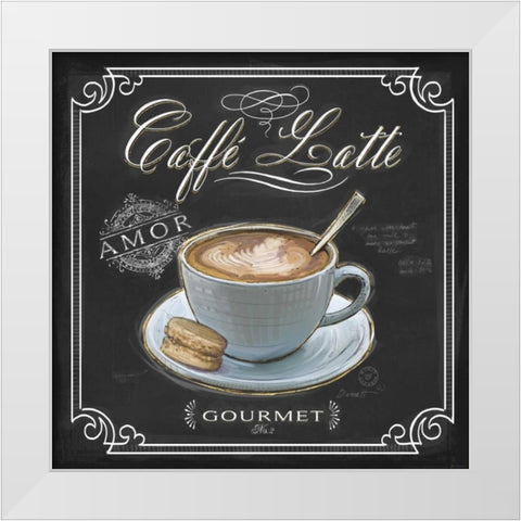 Coffee House Caffe Latte White Modern Wood Framed Art Print by Barrett, Chad