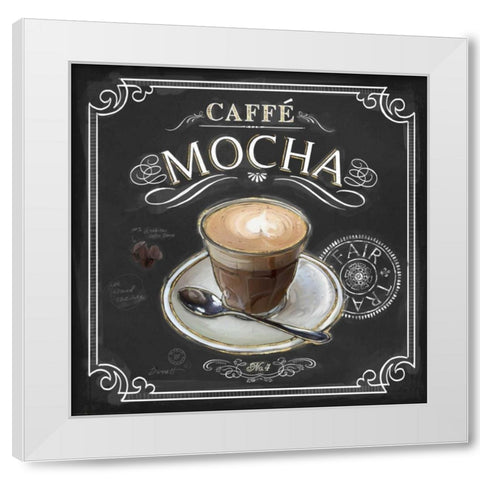 Coffee House Caffe Mocha White Modern Wood Framed Art Print by Barrett, Chad