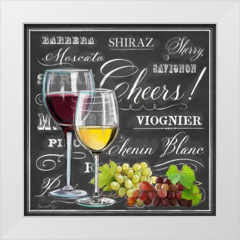 Gourmet Wine Selection White Modern Wood Framed Art Print by Barrett, Chad