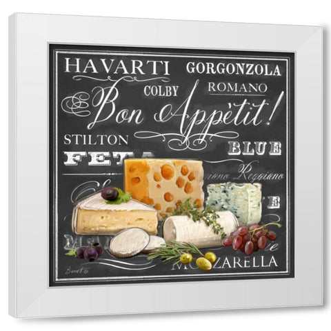 Gourmet Cheese Collection White Modern Wood Framed Art Print by Barrett, Chad