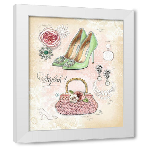 Stylish in Vintage White Modern Wood Framed Art Print by Barrett, Chad
