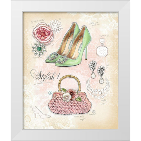 Stylish in Vintage White Modern Wood Framed Art Print by Barrett, Chad