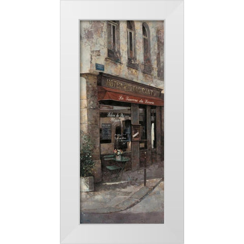 La Taverne White Modern Wood Framed Art Print by Hak, Chiu Tak