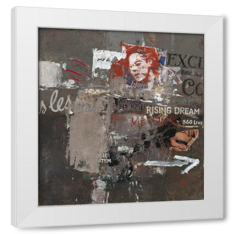 Graffiti Language White Modern Wood Framed Art Print by Hak, Chiu Tak