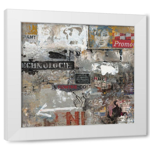 Urban Language White Modern Wood Framed Art Print by Hak, Chiu Tak