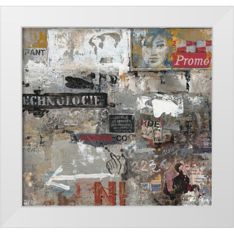 Urban Language White Modern Wood Framed Art Print by Hak, Chiu Tak