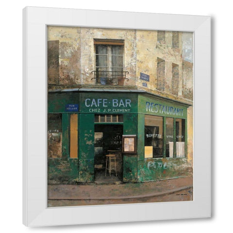 Cafe Bar White Modern Wood Framed Art Print by Hak, Chiu Tak