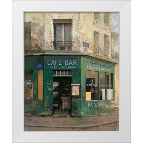 Cafe Bar White Modern Wood Framed Art Print by Hak, Chiu Tak