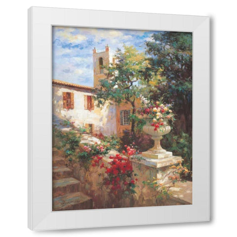 Floral Urn White Modern Wood Framed Art Print by Oxley, Vail