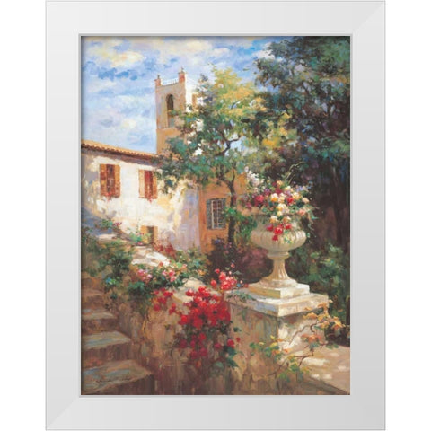 Floral Urn White Modern Wood Framed Art Print by Oxley, Vail