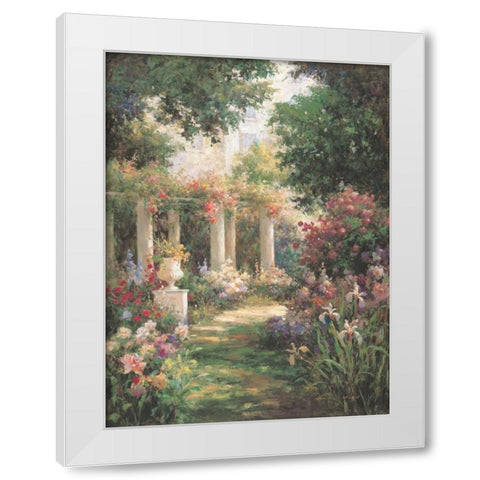 Ancient Garden Columns White Modern Wood Framed Art Print by Oxley, Vail