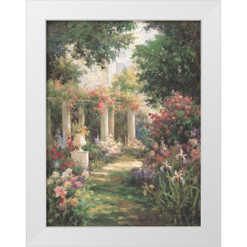 Ancient Garden Columns White Modern Wood Framed Art Print by Oxley, Vail