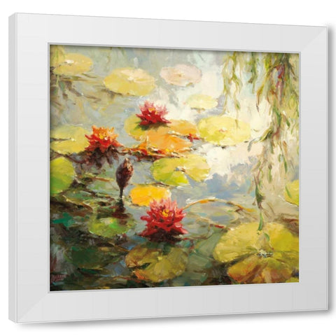Still Reflections White Modern Wood Framed Art Print by Oxley, Vail