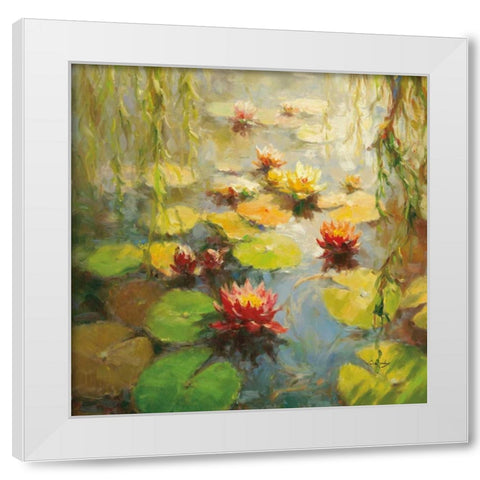 Calm Reflections White Modern Wood Framed Art Print by Oxley, Vail