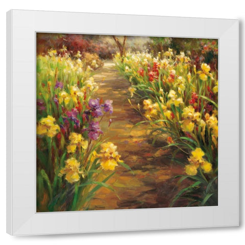 Iris Pathway White Modern Wood Framed Art Print by Oxley, Vail