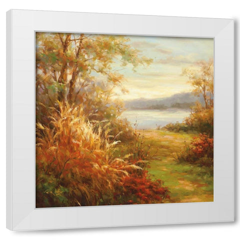 Natures Pathway White Modern Wood Framed Art Print by Oxley, Vail