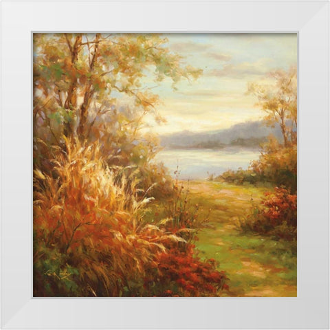 Natures Pathway White Modern Wood Framed Art Print by Oxley, Vail