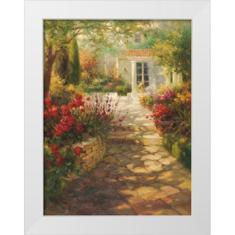 Summer Terrace White Modern Wood Framed Art Print by Oxley, Vail