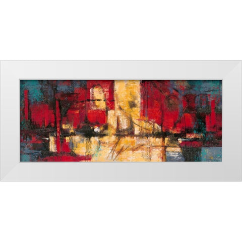 Textured White Modern Wood Framed Art Print by Jean
