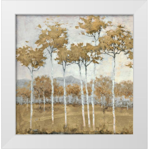 Autumns Gold 1 White Modern Wood Framed Art Print by Schultz McGannon
