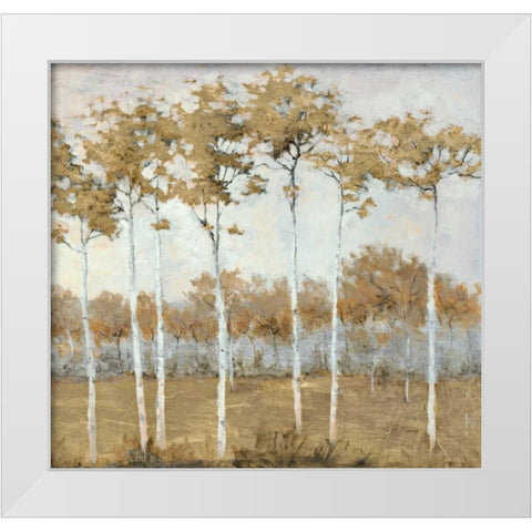 Autumns Gold 2 White Modern Wood Framed Art Print by Schultz McGannon