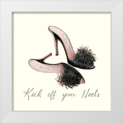KICK OFF YOUR HEELS White Modern Wood Framed Art Print by Adams, Emily
