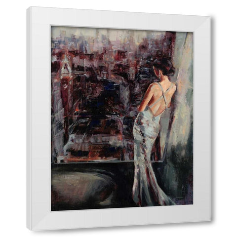 Wistful Gaze White Modern Wood Framed Art Print by Lehman, Laurel