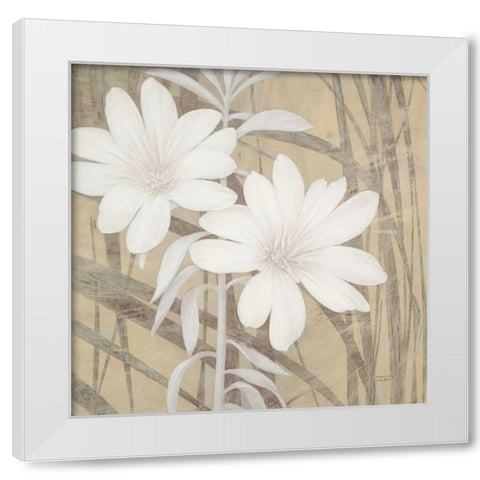 Modern White Blossoms White Modern Wood Framed Art Print by Stoyanov, Ivo