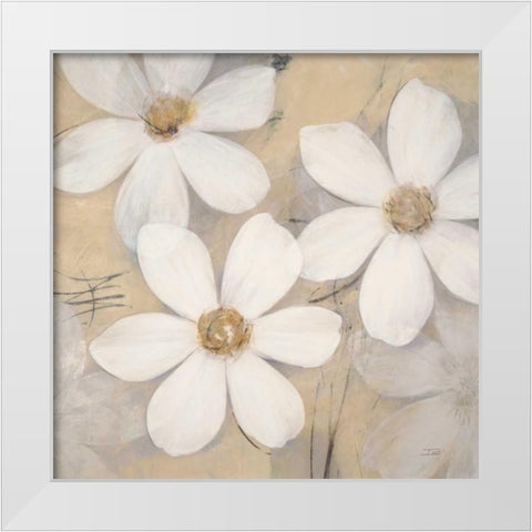 Modern Pale Blossoms White Modern Wood Framed Art Print by Stoyanov, Ivo