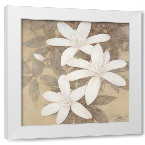 Modern Cream Blossoms White Modern Wood Framed Art Print by Stoyanov, Ivo