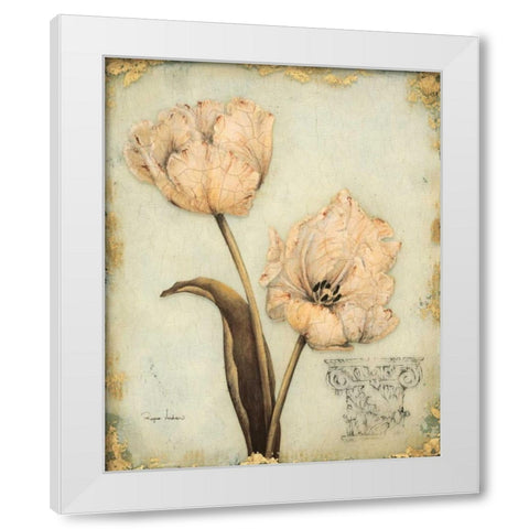 Tulip Recollection White Modern Wood Framed Art Print by Regina Andrew Design